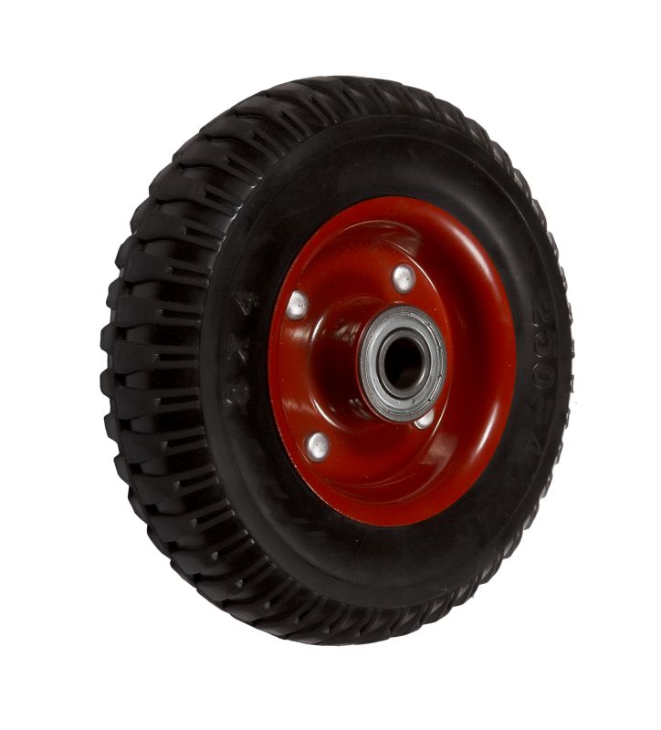 Пневматические и пенополиуретановые, литая резина