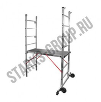 Лестница трехсекционная помост строительный алюминиевый