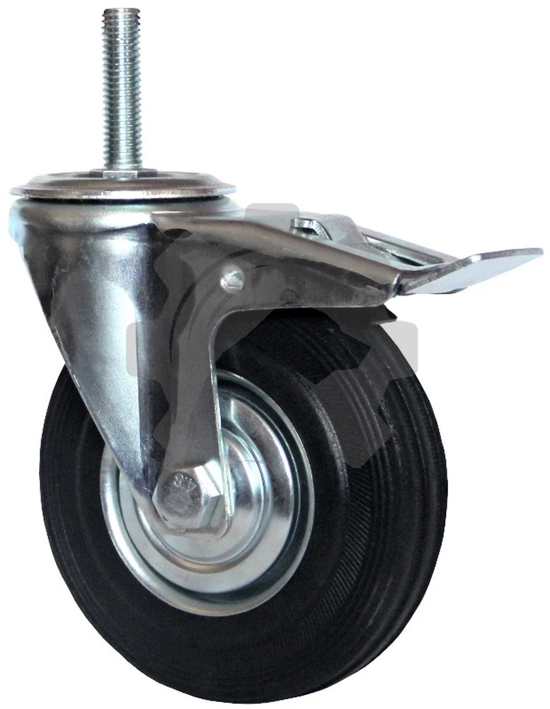 Колесо промышленное поворотное с болтом и тормозом М12 125 мм - SCtb 55