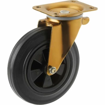 Для евроконтейнеров (мусорных баков). Поворотные, пластиковый обод, резина, подшипник скольжения.