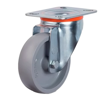 Термостойкие колеса (чугун, до +300°С). Крепление – площадка, поворотные.