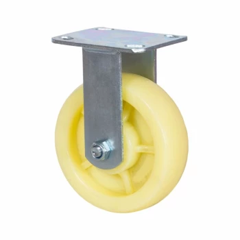 Большегрузные нейлоновые колеса. Крепление – площадка, неповоротные, шарикоподшипник