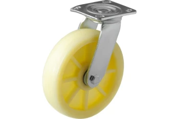 Большегрузные нейлоновые колеса. Крепление – площадка, поворотные, шарикоподшипник