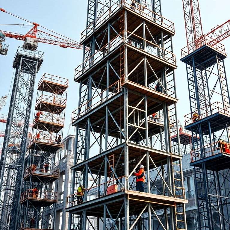 Лестницы, вышки-туры, строительные леса, подъемники